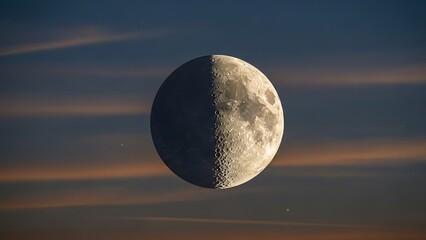 Partially eclipsed moon in sky.