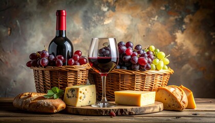 red wine and cheese