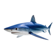 Obraz premium Realistic Blue Shark Side View Isolated on Transparent Background