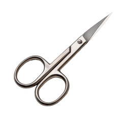 Small Metal Manicure and Pedicure Scissors Isolated on Transparent Background