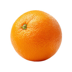 Fresh Ripe Whole Orange Fruit with Textured Peel Isolated on Transparent Background