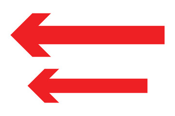 Long arrows. Red arrow pointing vector. Red left arrow icon. Straight long arrow pointing . Vector red long arrow icon. Thin long arrow vector icon. A solid long arrow pointing on white background. © RadiantForms