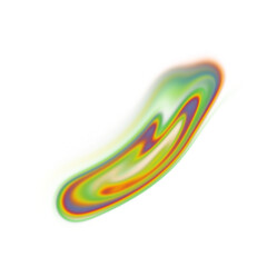 Psychedelic abstract swirl with vivid rainbow colors, isolated on transparent background