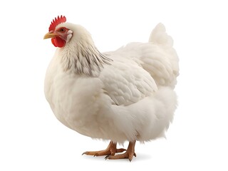 Fototapeta premium White chicken standing alone