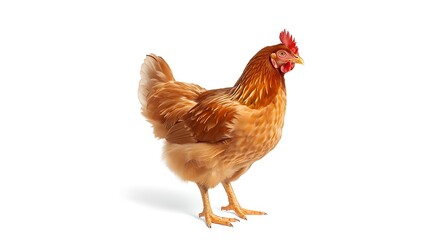 Fototapeta premium Brown hen standing alone