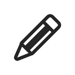 Fototapeta premium Simple black outline pencil icon