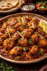 Fototapeta premium Traditional Chicken Karahi – Pakistani Spicy Wok-Cooked Curry