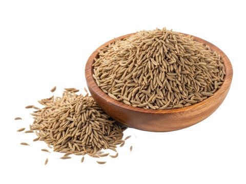 A close-up shot of fragrant whole cumin seed in a rustic wooden bowl, ready for culinary use