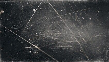 Scratched, dark surface with dust and marks resembling damaged film