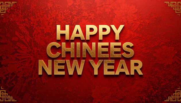 3D logo of HAPPY CHINEES NEW YEAR