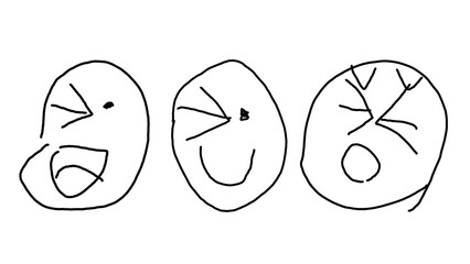 Happy Face Icons , Hand drawn