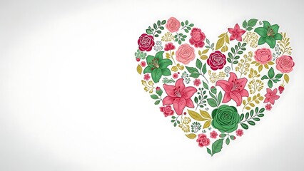 Beautiful heart shaped floral arrangement with roses and lilies