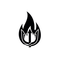 Trident Flame Logo Design.