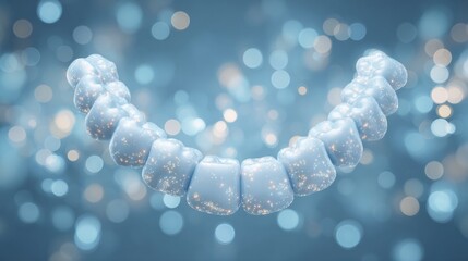 Oral Health Awareness Background With Abstract Smile Curve and Soft Blue Tones for Health Education and Promotion Activities