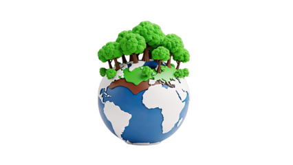 Cartoon Earth with Trees