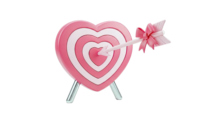 Heart-shaped target with arrow and bow