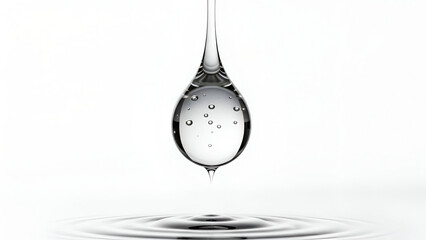 Purity in motion: A pristine water drop impacting a clean surface creates a ripple effect