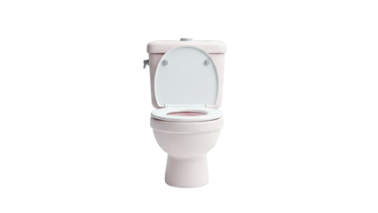 Pink Toilet with Lid Open