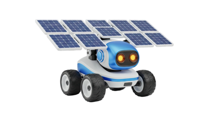 Robot with Solar Panels on Wheels
