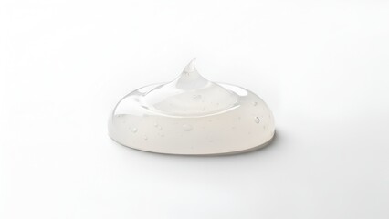 Close-up of clear gel drop on a white surface perfect for cosmetic promotions