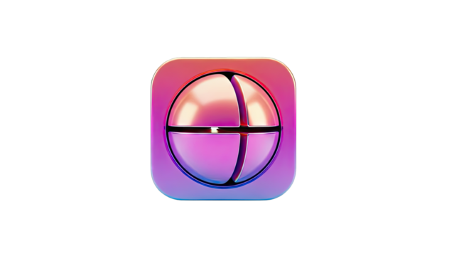 3D Abstract Sphere Icon with Pink and Purple Gradient - Powered by Adobe