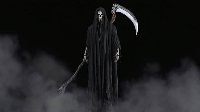 The Grim Reaper with the scythe of death.