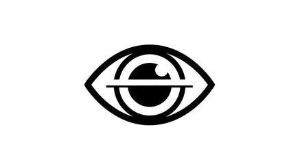 A stylized illustration of an eye with a unique design
