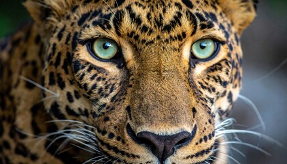 close-up of a leopard with piercing green eyes, capturing the beauty

