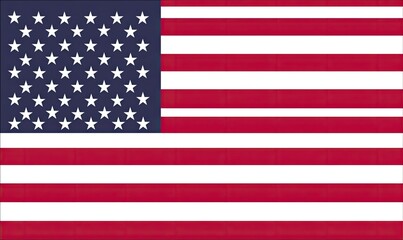 USA flag image. Stripes red and white, blue canton with white stars