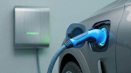 Electric vehicle charging connector with illuminated plug