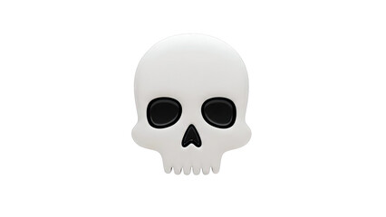 Obraz premium Minimalist 3D Render of a White Skull with Black Eye Sockets and Nose