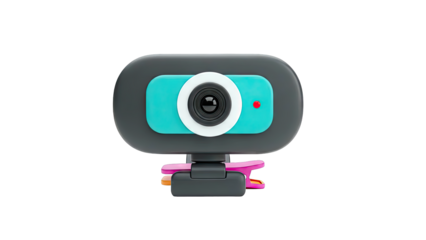 Modern Webcam with Teal Accents and Red Indicator Light