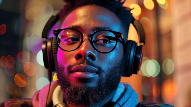 selective focus on focused freelancer improving english listening skills