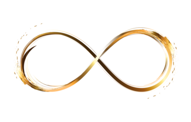 Gold Infinity Symbol PNG Transparent, Glowing Golden Endless Loop Icon, Premium Luxury Infinity Sign Illustration for Abstract Design, Vector Logo, Decorative Circle, Business, Celebration, Light, Shi
