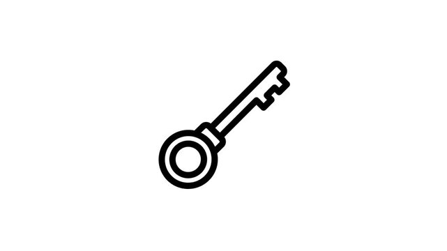 Minimalist Key Icon Animation for Digital Security.