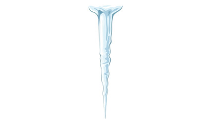 A detailed illustration of a realistic icicle hanging from an unseen source, with a white background