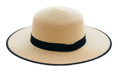 Stylish wide-brim hat for summer events fashion casual isolated on transparent background