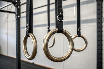 Gymnastics Rings Hanging in a Workout Space for Strength Training Sessions
