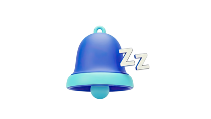 3D Blue Bell with Zzz Symbol