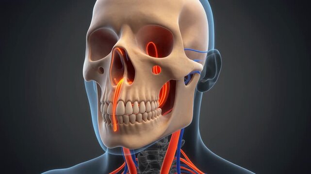 3D Animation of Human Skull and Olfactory System