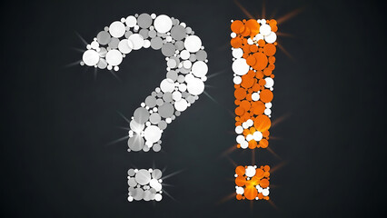 Question and exclamation marks formed by circles