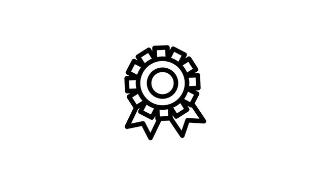 Simple Award Ribbon Icon Animated Loop.