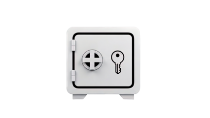 Minimalist Safe with Key Icon