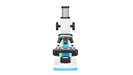 Modern Compound Microscope with White and Blue Accents