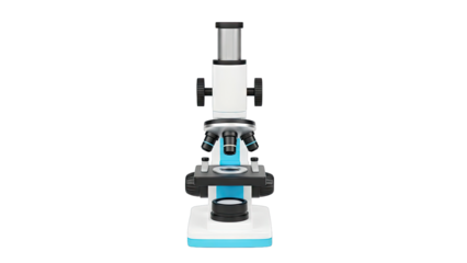 Modern Compound Microscope with White and Blue Accents