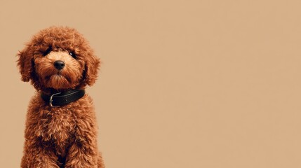 Pet Grooming Display Featuring a Confident Dog Standing Proud Against a Clean Background, Showcasing Premium Grooming Services, Perfect for Professional Promotion