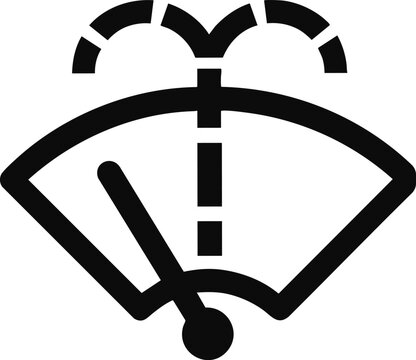 Windshield washer fluid icon simple black and white vector symbol for car dashboard and warning lights isolated on white background 