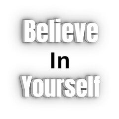 Believe In Yourself Font, Simple Font and Unique Style, Black and White Color Font, White Background, Believe In Yourself Lettering