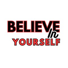 Believe In Yourself Font, Simple Font and Unique Style, Black and Red Color Font, White Background, Believe In Yourself Lettering