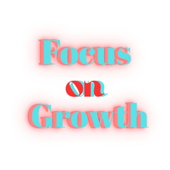 Focus On Growth Font, Simple Font and Unique Style, Blue and Red Color Font, White Background, Focus On Growth Lettering